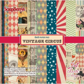 Набір скраппаперу Старий цирк 24 аркуша 15х15 см односторонній від Scrapberry's