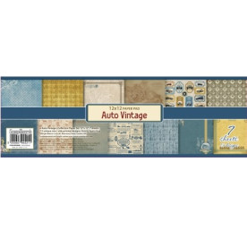 Набір скраппаперу Автовінтаж 7 листів 30х30 см двосторонній від Scrapberry's