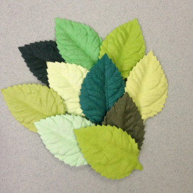 Набір листочків в зелених тонах без стебла, 10 шт, 2,5х4,0 см