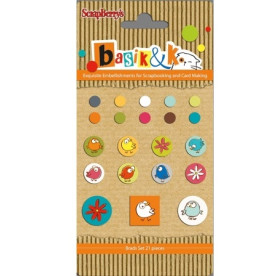 Набір брадс "Басик 2", 21 шт, ScrapBerry's