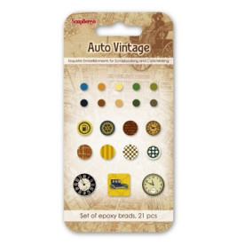 Набір брадс "Автовітаж", 21 шт, ScrapBerry's