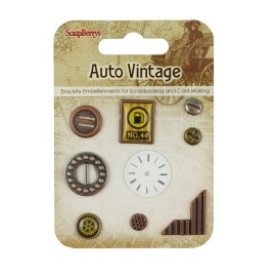 Набір брадс "Автовітаж", 9 шт, ScrapBerry's