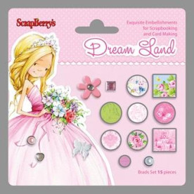 Набір брадс "Чарівна Країна 3", ScrapBerry's, 15 шт