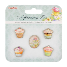 Набір декоративних елементів "Полудьонний Чай", 5 шт, ScrapBerry's