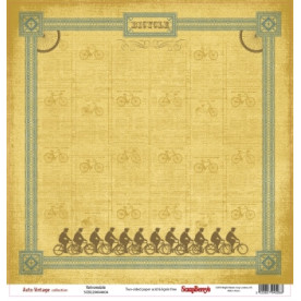 Двусторонняя скрапбумага Ретро-мобиль 30х30 см от Scrapberry's