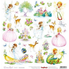 Односторонній скраппапір Чарівна країна картки 3 30х30 см від Scrapberry's