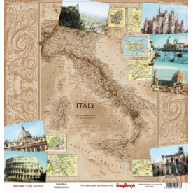 Двусторонняя скрапбумага Путеводитель 30х30 см от Scrapberry's