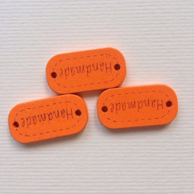 Дерев'яна прикраса Handmade, колір помаранчевий 23х16 мм