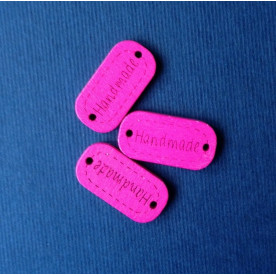 Деревянное украшение Handmade, цвет фуксия 23х16 мм.