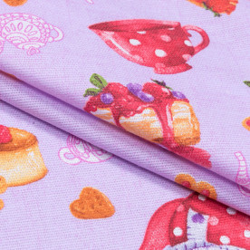 Ткань рогожка, Чаепитие, 100% хлопок, 163 г/м2, 50x50 см