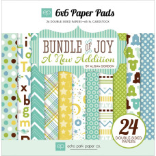 Набір паперу Bundle Of Joy / A New Addition 15х15 см, 12 аркушів від Echo Park