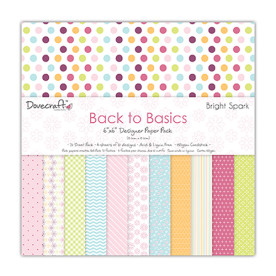 Набір паперу Back to Basics - Bright Spark, 15x15 см, 24 листа Dovecraft