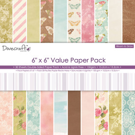 Набір паперу Bloom & Grow Value Pack, 15х15 см, 10 аркушів Dovecraft