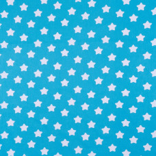 Бязь набивная Звездочки голубые, размер 50х70 см, хлопок 100%, плотность 120