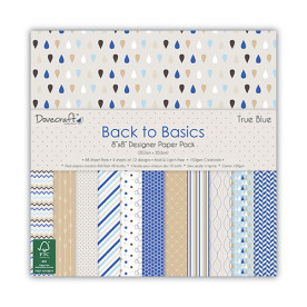 Набор бумаги True Blue, 20x20 см,12 листов Dovecraft