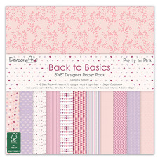 Набор бумаги Pretty In Pink, 20x20 см,12 листов, Dovecraft