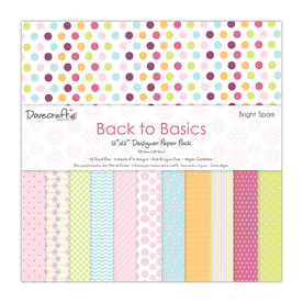 Набір паперу Back to Basics - Bright Spark, 30х30 см, 12 аркушів від Dovecraft