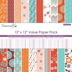 Набор бумаги More or Less Value Pack, 30х30 см,10 листов, Dovecraft