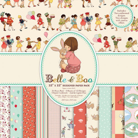 Набір паперу Belle and Boo, 30х30 см, 12 аркушів від Dovecraft