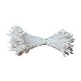 Набор тычинок с глитером белого цвета,1 мм,30 шт от ScrapBerry's