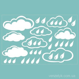 Чипборд "Набор Облаков 02", размер 100*150 мм