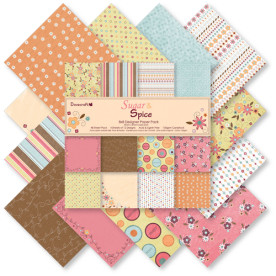Набор бумаги Sugar & Spice 20х20 см, 12 листов, от Dovecraft
