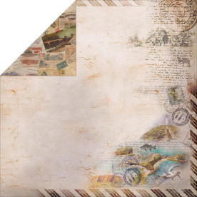 Двусторонняя бумага Travel Time 2, 30х30 см от Fabscraps