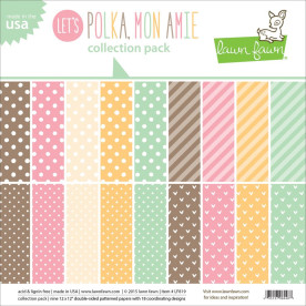 Набір двостороннього паперу "Let's Polka, Mon Amie" 30х30 см 9 л. від Lawn Fawn