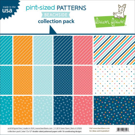 Набор двухсторонней бумаги "Pint-Sized Patterns Beachside" 30х30 см от Lawn Fawn