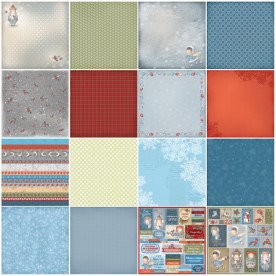 Набор бумаги "Однажды зимой" 30х30 см 9 листов от ScrapBerry's