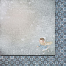 Двосторонній папір Сніг кружляє 30х30 см від ScrapBerry's