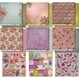 Набір скраппаперу Райські Птахи 9 листів 30х30 см двосторонній від Scrapberry's