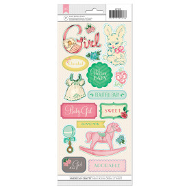 Прозорі наклейки Baby Girl, 12,5 * 30 см від Crate Paper