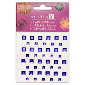 Набір страз на клейкій основі Сині, 48 шт,  Studio G