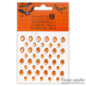 Набір страз на клейкій основі Помаранчеві, 48 шт, Studio G