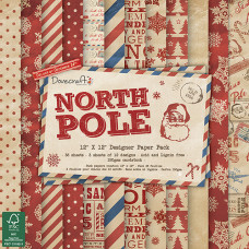 Набір односторонньої паперу North Pole, 30х30 см, 12 аркушів від Dovecraft