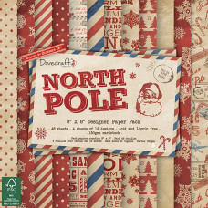Набір односторонньої паперу North Pole, 20 * 20 см, 12 аркушів від Dovecraft