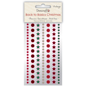Набор самоклеющихся страз  Back to Basics Christmas Vintage от Dovecraft