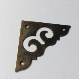 Куточок накладної металевий, колір состаренная бронза, 30х30 мм, 1 шт.