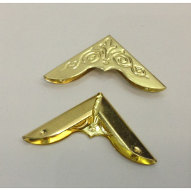 Куточки фігурні для альбомів, колір золото, 30х30х3 мм, 4 шт.