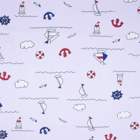 Бязь набивна Морський бузковий, 50х50 см, бавовна, щільність 120