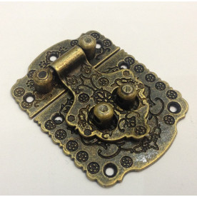 Замок фигурный, цвет состаренная бронза, 40х54 мм