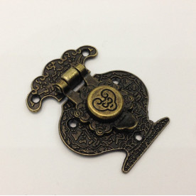 Замок декоративний, колір состаренная бронза, 51х41 мм