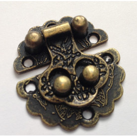 Замок круглий, литий, колір антична бронза, 30х30 мм