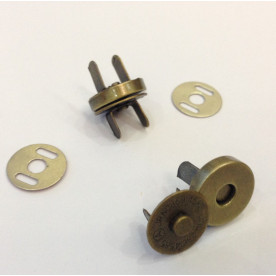 Кнопка магнитная, цвет антик, 15 мм, 1 комплект