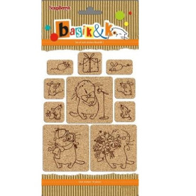Набір пробкових стікерів Басик 1, 15 шт. від Scrapberry's