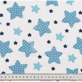 Хлопок Звезды синие, 45х50 см, плотность 100 г/м2