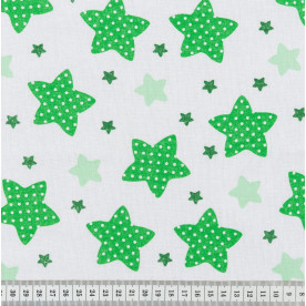 Бавовна Зірки зелені, 45х50 см, щільність 100 г/м2