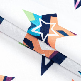 Бязь набивная, Звёзды, плотность 120, 50х55 см, хлопок 52%