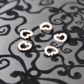 Набор перламутровых сердечек нежно-розового цвета 11 мм, 5 шт.